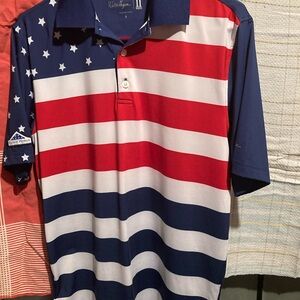 Walter Hagen folds of honor American flag golf shirt Polo Nice